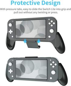 img 1 attached to 🎮 Grip for Nintendo Switch Lite - Enhanced Comfort & Ergonomics with Adjustable Stand, 4 Game Slots, and Thump Caps Included - OIVO Lite Rider