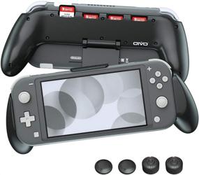 img 4 attached to 🎮 Grip for Nintendo Switch Lite - Enhanced Comfort & Ergonomics with Adjustable Stand, 4 Game Slots, and Thump Caps Included - OIVO Lite Rider