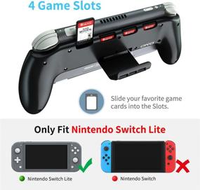 img 3 attached to 🎮 Grip for Nintendo Switch Lite - Enhanced Comfort & Ergonomics with Adjustable Stand, 4 Game Slots, and Thump Caps Included - OIVO Lite Rider