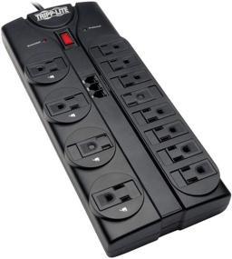 img 1 attached to 💡 Tripp Lite TLP1208TEL 12 Outlet Surge Protector Power Strip with 8ft Cord, Tel/Modem Protection, RJ11, $150,000 Insurance – Black