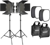 neewer 2-piece bi-color 660 led video light bundle with stand and softbox kit: (2)cri96+ dimmable lights, 3200-5600k, u bracket, barndoor, stands, softbox - ideal for studio photography and video shooting logo