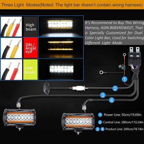 img 1 attached to YUGUANG Светильники-маяки Янтарного цвета LED Light Bar, 7 дюймов 6000К + 3000К Светодиодные подсветки с функцией DRL и Angel Eye, 240W 24000LM Световой луч пятней и заливных комбинаций Quad Row Off Road Light Bar для грузовика ATV UTV SUV Boat, 2 шт.