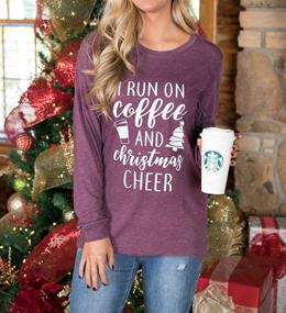 img 1 attached to 🎄 Stylish Women's Plaid Splicing Long Sleeve Raglan T-Shirt: Perfect for Christmas Movies Watching