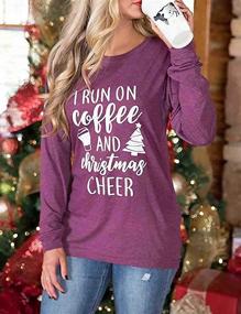 img 3 attached to 🎄 Stylish Women's Plaid Splicing Long Sleeve Raglan T-Shirt: Perfect for Christmas Movies Watching