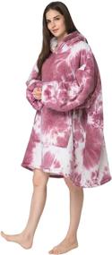 img 2 attached to 🔮 HONEST PHENIX COME Tie Dye Oversized Hoodie Blanket - Wearable Blanket for Women and Men, Snuggies Long Sleeve Sweatshirt Blanket