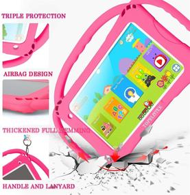 img 1 attached to 📱 32GB Kids Tablet with WiFi, Android OS, Pre-Installed Educational Apps, YouTube, Netflix, Parental Control, Kid-Proof Case, Handles, Lanyard - Rosered1