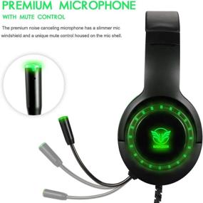 img 1 attached to Pacrate Gaming Headset: Noise Cancelling Headphones with Microphone for Laptop, Xbox One, PS4 - Deep Bass, LED Lights - Ideal for Kids & Adults