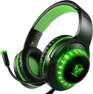 pacrate gaming headset: noise cancelling headphones with microphone for laptop, xbox one, ps4 - deep bass, led lights - ideal for kids & adults logo