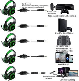 img 3 attached to Pacrate Gaming Headset: Noise Cancelling Headphones with Microphone for Laptop, Xbox One, PS4 - Deep Bass, LED Lights - Ideal for Kids & Adults