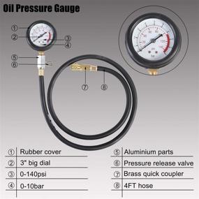 img 2 attached to 🚗 YSTOOL Oil Pressure Tester Kit: Professional Gauge Tool for Engine Diagnostic Test - Ideal for Cars, ATVs, Trucks - 0-140psi
