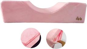 img 4 attached to 💖 Розовая подушка для шеи с наращиванием ресниц с пенной обложкой - Подушка для поддержки закрепления ресниц в салоне красоты для улучшенного сна и защиты шеи (20x8x4.7 дюйма)