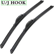 🌧️ premium all-season u/j hook windshield wiper blades - oem quality, durable, stable, quiet replacement set of 2 (21" + 21") logo