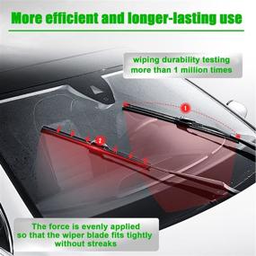 img 2 attached to 🌧️ Premium All-Season U/J Hook Windshield Wiper Blades - OEM Quality, Durable, Stable, Quiet Replacement Set of 2 (21" + 21")