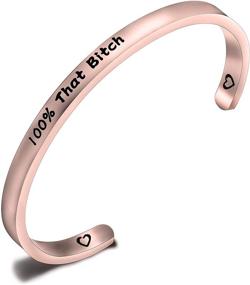 img 4 attached to 👑 Empower Your Inner Queen with CHOORO 100% That Bitch Bracelet: Express Your Boss Babe Persona with Custom Feminist Phrases!