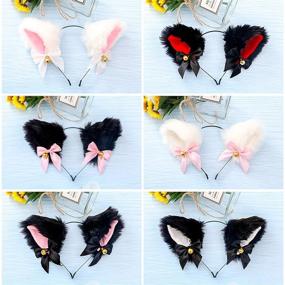 img 2 attached to Faylay Cosplay Girl Plush Furry Cat Ears Headband Accessory for Cam Girl Parties