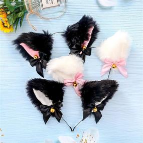 img 1 attached to Faylay Cosplay Girl Plush Furry Cat Ears Headband Accessory for Cam Girl Parties