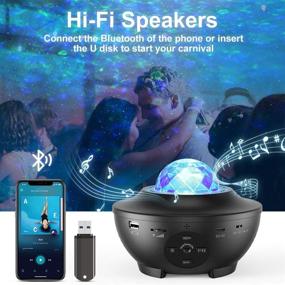 img 2 attached to 🌌 Enhance Your Bedroom with the Galaxy Projector Star Projector: Music Speaker, Skylight Night Light, Timer, 10 Color Effects, Alexa & Google Assistant Control!