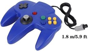 img 1 attached to 🎮 ZeroStory Classic N64 Controller with 5.9 Ft AV Cable - Red and Blue Wired Joystick for N64 Video Game Console