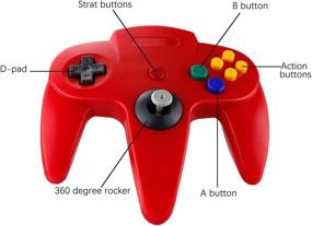 img 3 attached to 🎮 ZeroStory Classic N64 Controller with 5.9 Ft AV Cable - Red and Blue Wired Joystick for N64 Video Game Console