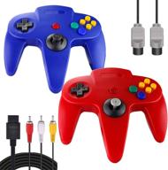 🎮 zerostory classic n64 controller with 5.9 ft av cable - red and blue wired joystick for n64 video game console logo