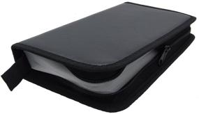 img 3 attached to 📁 Grosun Black PU Leather CD DVD Storage Cases: Stylish, Portable Wallet Bags for 80 Discs Capacity