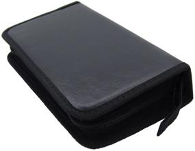 img 4 attached to 📁 Grosun Black PU Leather CD DVD Storage Cases: Stylish, Portable Wallet Bags for 80 Discs Capacity