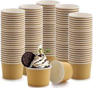 🍨 lawei 8 oz disposable paper dessert bowls - 100 пакетов стаканов для мороженого на горячее и холодное блюдо, суп, сундей, замороженный йогурт: удобно и универсально логотип