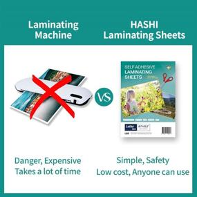 img 2 attached to 🔼 Easy-to-Use HA SHI Self Adhesive Laminating Sheets | No Machine Required | Letter Size, 9 x 12 Inch (20 Sheet Pack)