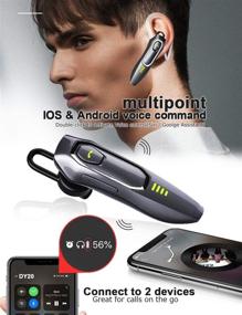 img 1 attached to 🎧 Усовершенствованная Bluetooth-наушник с шумоподавлением: 30 часов разговора, 15 дней в режиме ожидания - беспроводная гарнитура с громкой связью для мобильного телефона