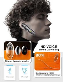 img 3 attached to 🎧 Усовершенствованная Bluetooth-наушник с шумоподавлением: 30 часов разговора, 15 дней в режиме ожидания - беспроводная гарнитура с громкой связью для мобильного телефона