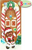 🏠 transform your home with joyin's christmas ginger bread house window door cover: festive holiday decoration, 72x30 inches logo