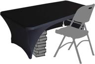 🖤 eurmax usa 6ft натяжной столик со спандексом в черном цвете - плотный полиэстеровый столовый скатерть с открытой задней частью - скатерти для столов, 30+ вариантов цветов логотип
