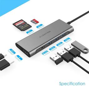 img 3 attached to 🔌 LENTION USB C Multi-Port Hub 4K HDMI, 4 USB-A, SD 3.0 Card Reader, Type C Charging Adapter for 2020-2016 MacBook Pro 13/15/16, New Mac Air/Surface, Chromebook, and More (CB-C36, Space Gray)