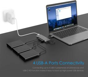 img 2 attached to 🔌 LENTION USB C Multi-Port Hub 4K HDMI, 4 USB-A, SD 3.0 Card Reader, Type C Charging Adapter for 2020-2016 MacBook Pro 13/15/16, New Mac Air/Surface, Chromebook, and More (CB-C36, Space Gray)