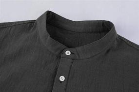 img 3 attached to Рубашки Bbalizko Cotton Henley с рукавами