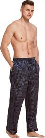 img 1 attached to Candice Satin Pajama Bottoms Golden Men's Clothing for Sleep & Lounge