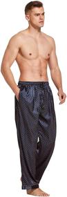 img 3 attached to Candice Satin Pajama Bottoms Golden Men's Clothing for Sleep & Lounge