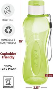 img 1 attached to 🚴 25 Oz Milton Kids Reusable Leakproof Sports Water Bottle - 4-pack Plastic Wide Mouth Large Big Drink Bottle BPA & Leak Free With Handle Strap Carrier For Cycling Camping Hiking Gym Yoga