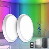 🌟 enhance your space with yuusei smart dimmable ceiling lights - 2 pack, alexa & google home compatible, wifi enabled, rgb backlight - perfect for bedroom & living room, 35w 12 inch logo