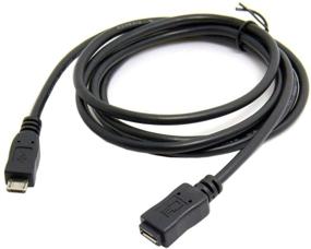 img 2 attached to 🔌 CY Микро-USB 2.0, тип B, 5-пиновый разъем Male, на женский разъем Micro USB, удлинительный кабель 5 футов (1,5 м) - все контакты подключены для планшета, телефона, MHL, OTG.