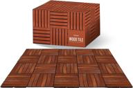 🔆 outdoor teak wood deck tiles - balcony and patio flooring, waterproof and interlocking, uv protected, ideal for indoor/outdoor use, grass composite decking, portable dance floor for outdoor party - set of 10pcs (12" x 12") logo