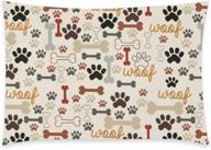 🐾 wece dog paws and bones pillowcase - funny paw prints dog pet zippered pillowcase - 20x30 inches - ideal kids or baby pillow cover and pillow protector логотип