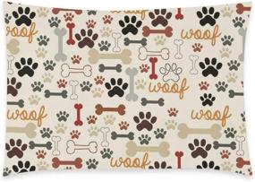 img 1 attached to 🐾 WECE Dog Paws and Bones Pillowcase - Funny Paw Prints Dog Pet Zippered Pillowcase - 20x30 inches - Ideal Kids or Baby Pillow Cover and Pillow Protector