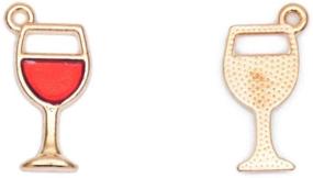 img 2 attached to 🍷 80-Pack Red Wine Glass Cup Enamel Charms: Gold Plated Pendants in Hawaii Style for DIY Bracelet & Necklace Jewelry Making Crafts