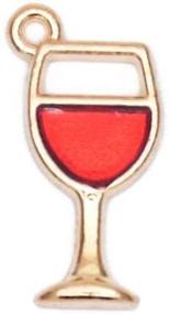 img 1 attached to 🍷 80-Pack Red Wine Glass Cup Enamel Charms: Gold Plated Pendants in Hawaii Style for DIY Bracelet & Necklace Jewelry Making Crafts