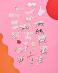 img 3 attached to 📸 xo, Fetti Bachelorette Photo Booth Props - Rose Gold Future Mrs Party Decorations, Bride To Be, Bridal Shower - 24 pre-assembled props