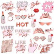 📸 xo, fetti bachelorette photo booth props - rose gold future mrs party decorations, bride to be, bridal shower - 24 pre-assembled props logo