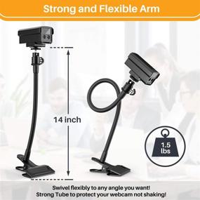 img 2 attached to 📷 Versatile Webcam Stand Desk Clamp with Flexible Gooseneck Arm for Logitech C925e, C922x, C930e, C922, C930, C920, C615, Brio, Amada