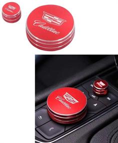 img 2 attached to DEMILLO 2Pcs Metal Modified Center Console Multimedia Control Button Knob Trims Cover Decoration For Cadillac 2019 2020 CT5/CT6/ XT4 /XT5 /XT6 (Red)