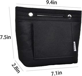 img 2 attached to Black Vercord Mini Slim Felt Purse Organizer Insert for Women – Perfect Inside Handbag Tote Pocketbook